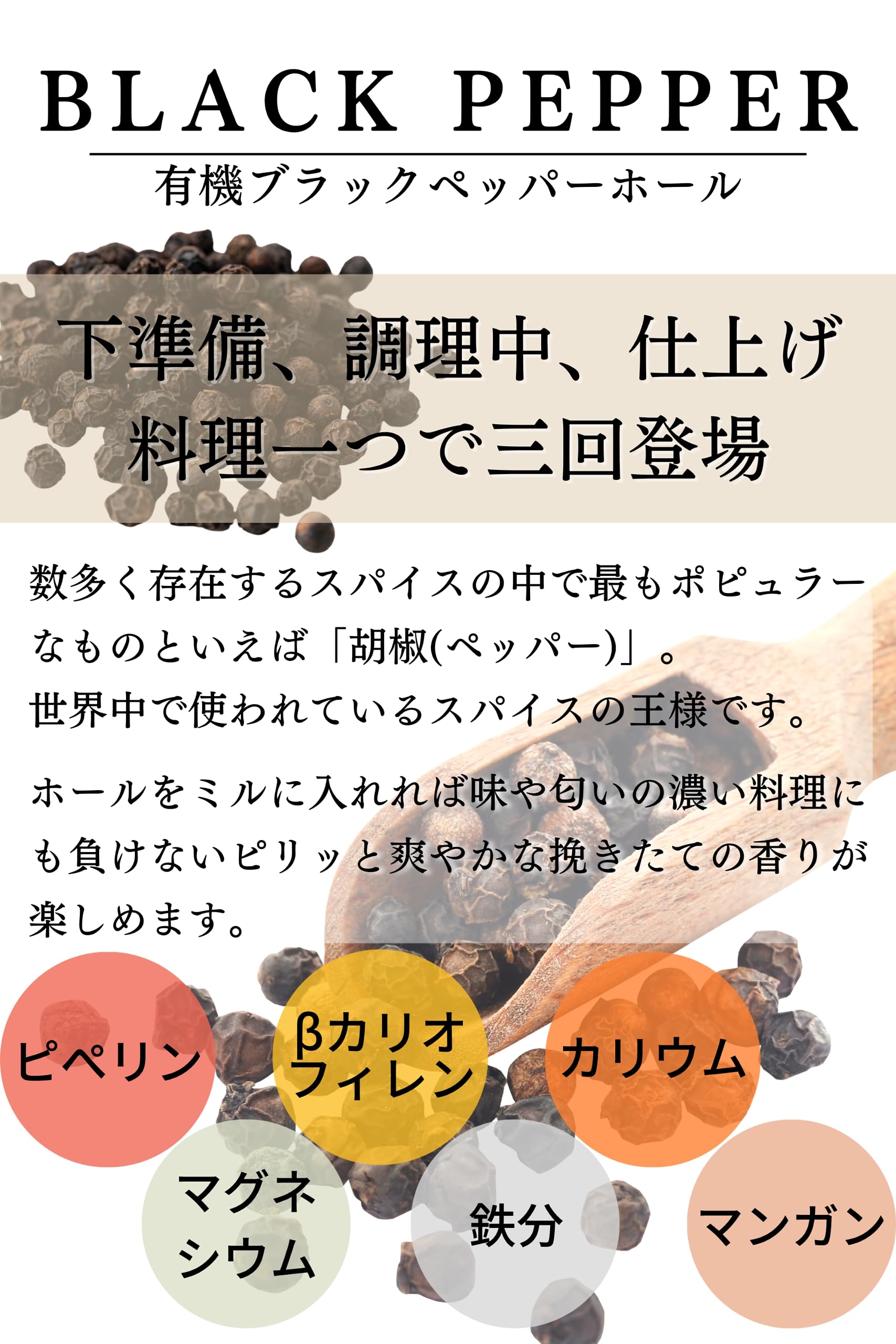 鎌倉香辛料 ブラックペッパーホール 23gの商品画像3