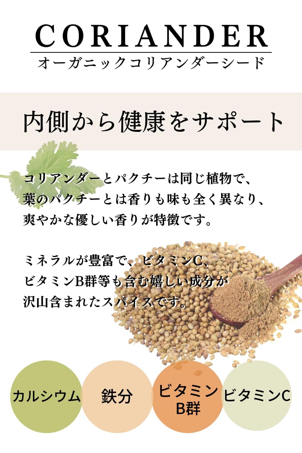 コリアンダーシード 20g 農薬不使用 コリアンダーパウダー 鎌倉てとらの商品画像3