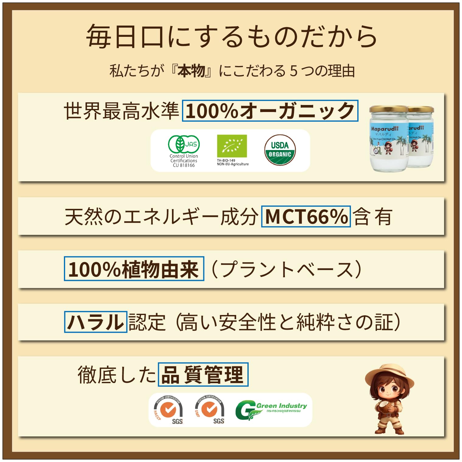Maparudii 有機エクストラバージンココナッツオイル 200mlの商品画像7