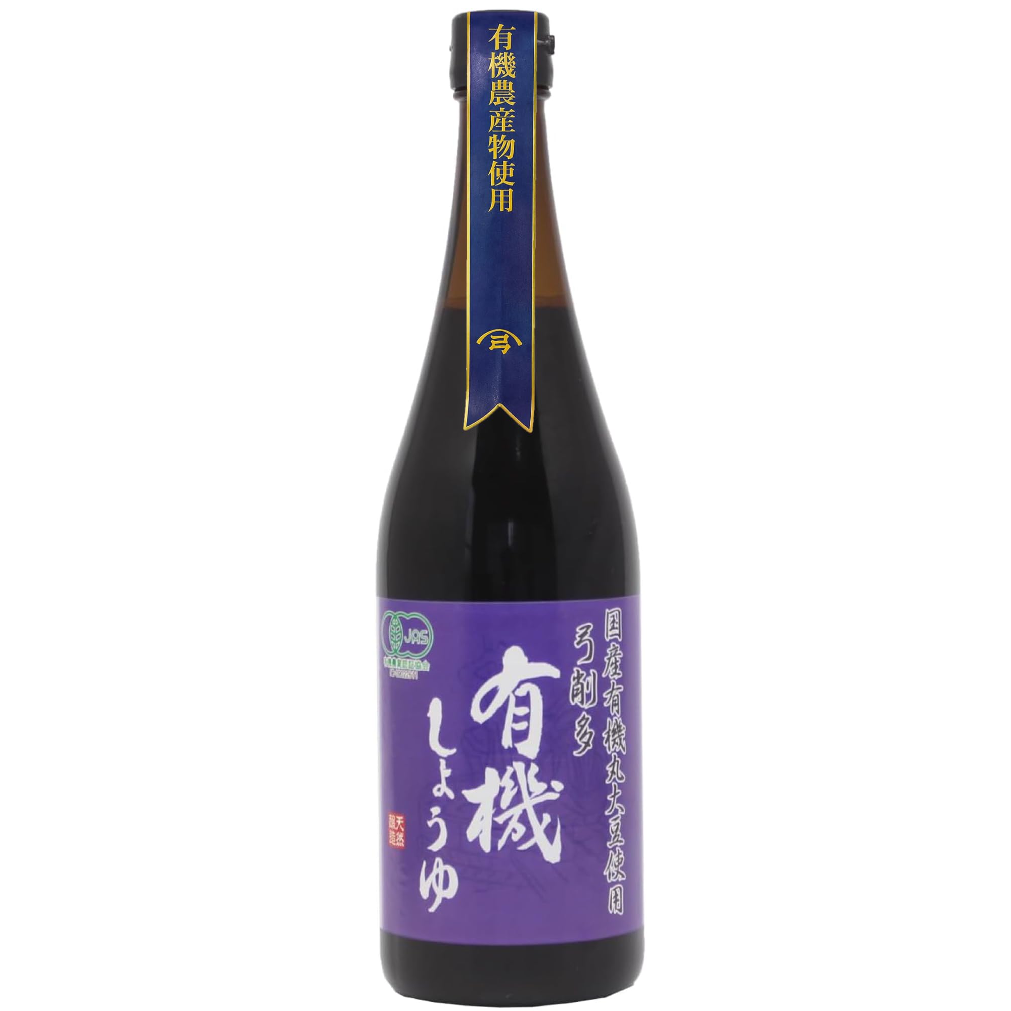 弓削多醤油 有機しょうゆ 720ml 有機醤油 有機大豆 (1)の商品画像（パッケージ）